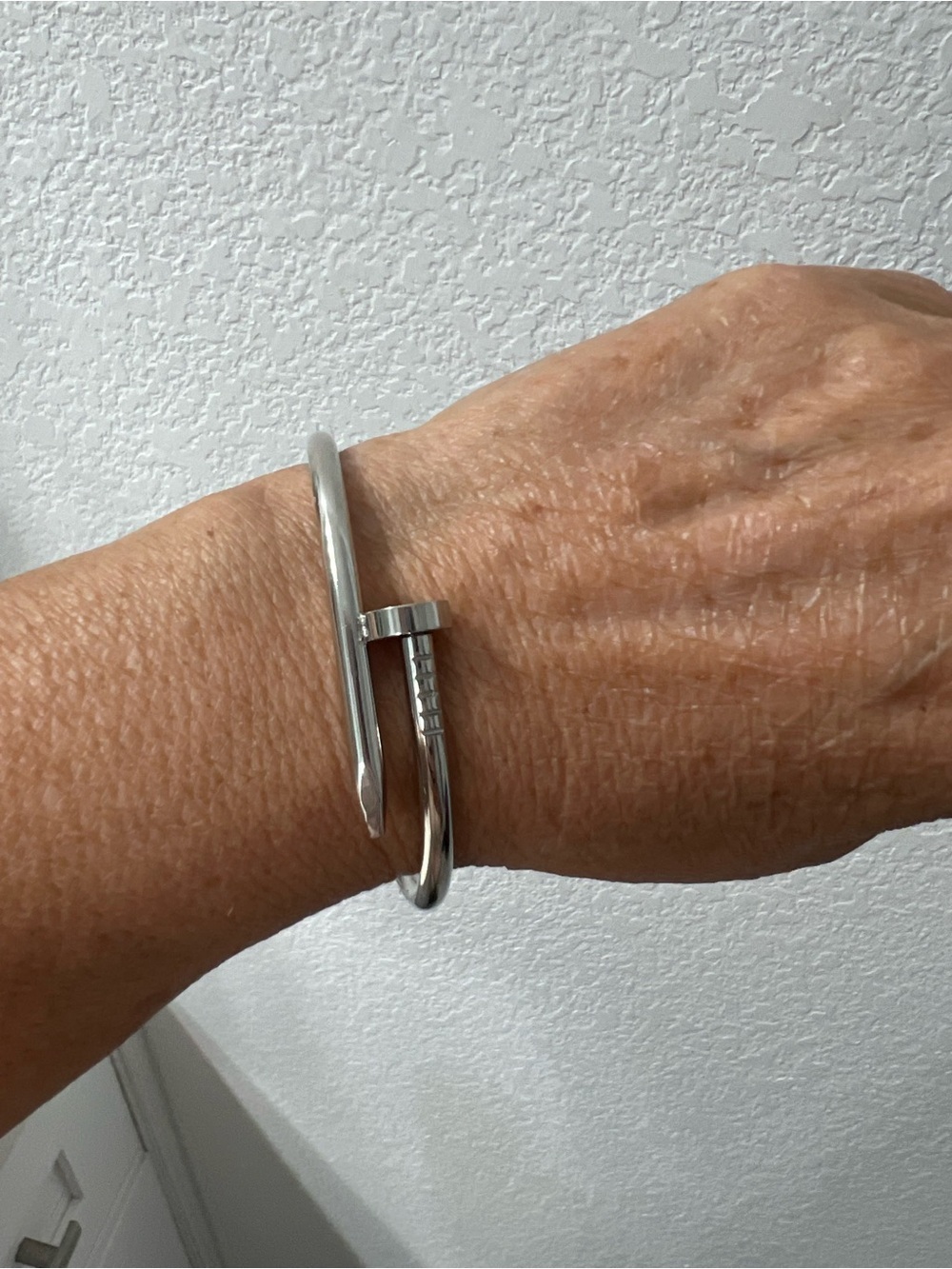 Silver Nail-Style Cuff Bracelet - Women Jewelry stainless